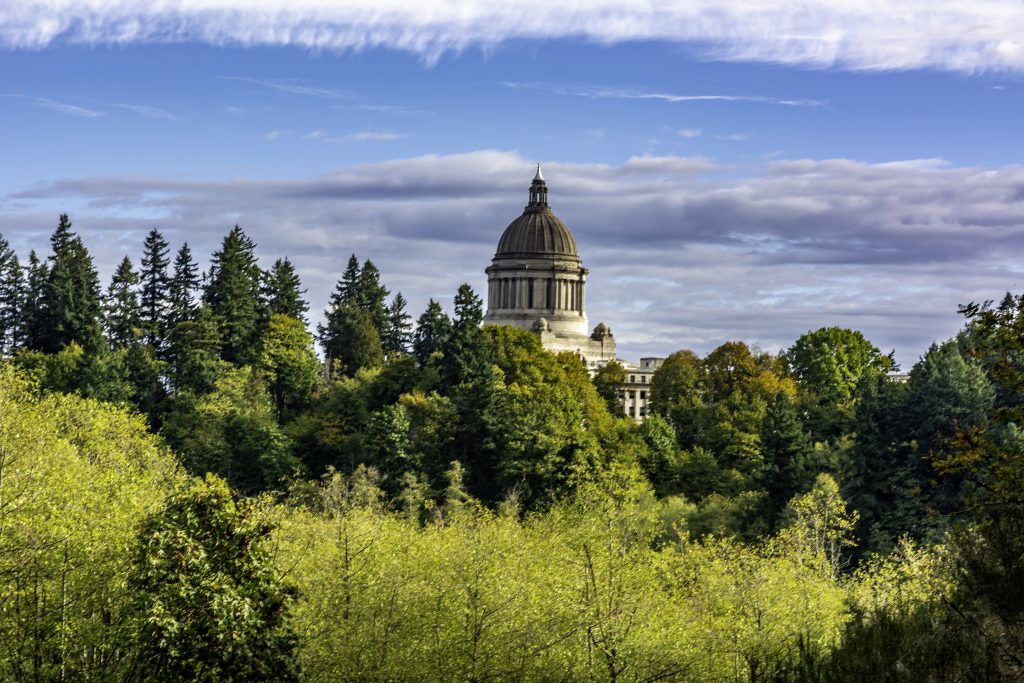 The state capitol dome, one of the main attractions of Thurston County.