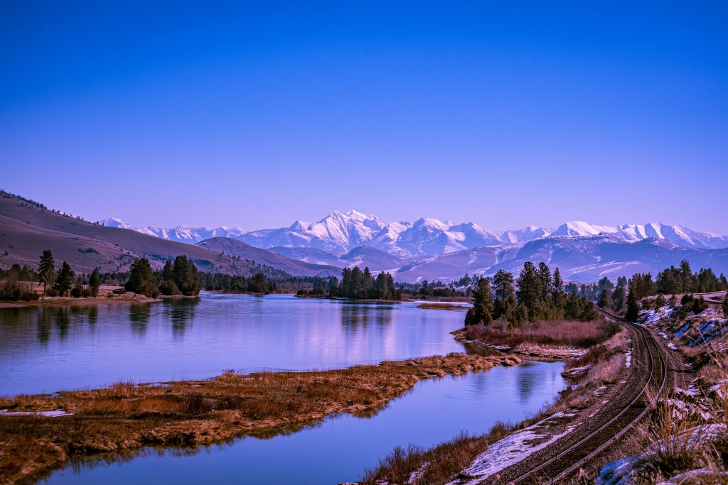 The Flathead River with the Mission Mountains in the Background
