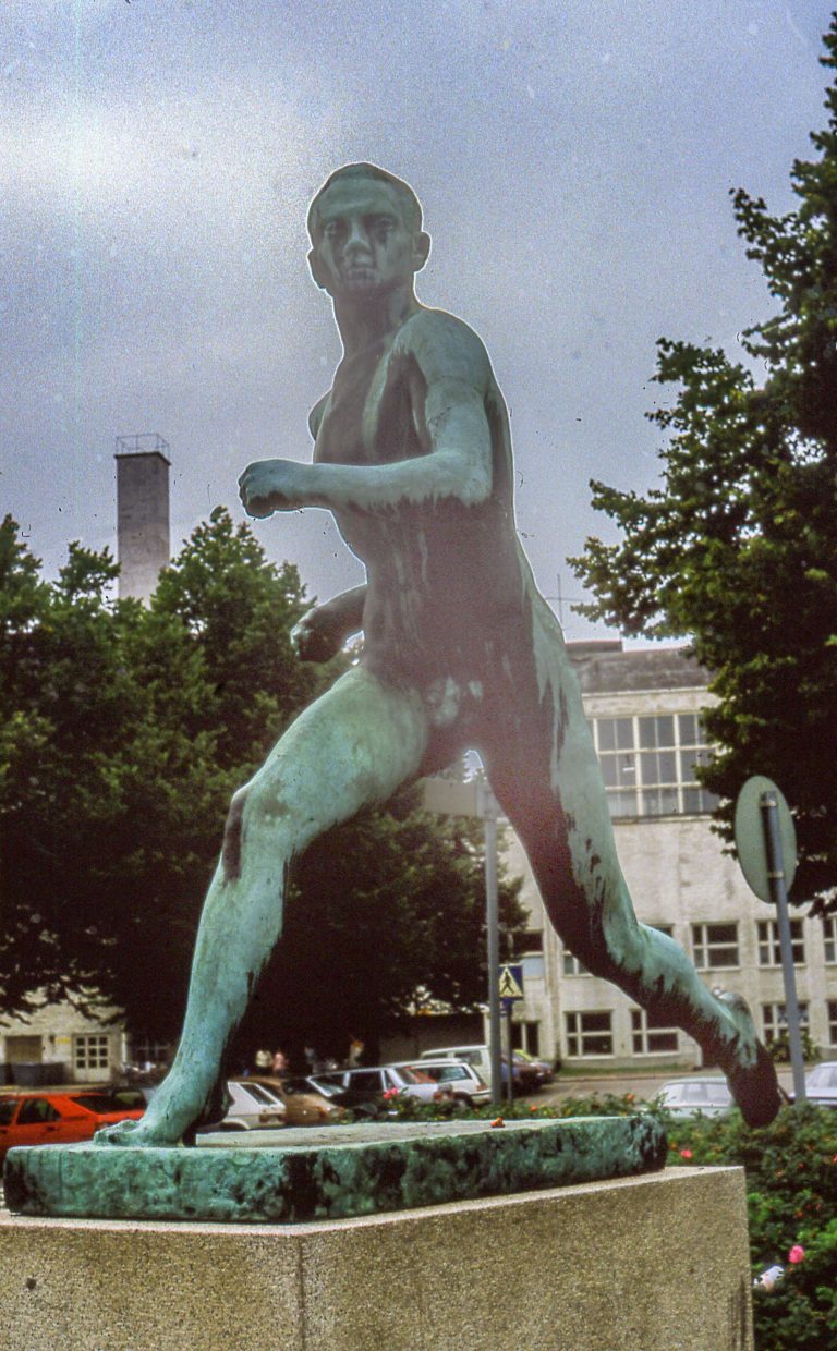 A Statue of Finnish Olympian Paavo Nurmi outside the Olympic Stadium, Helsinki