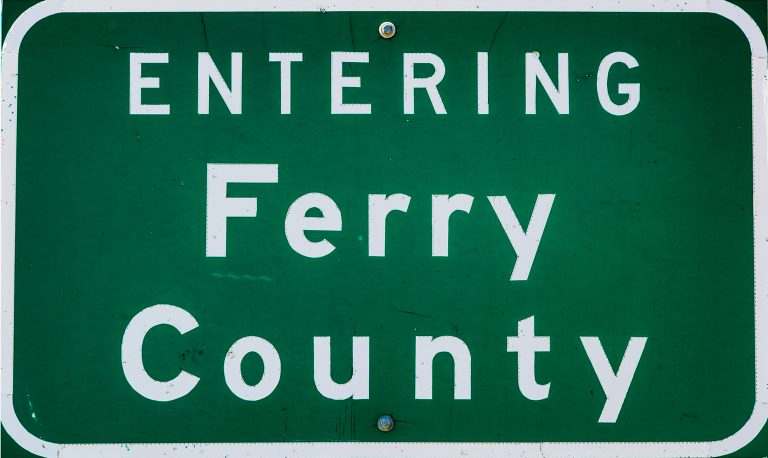 Entering Ferry County Sign, definitely on the road to Republic