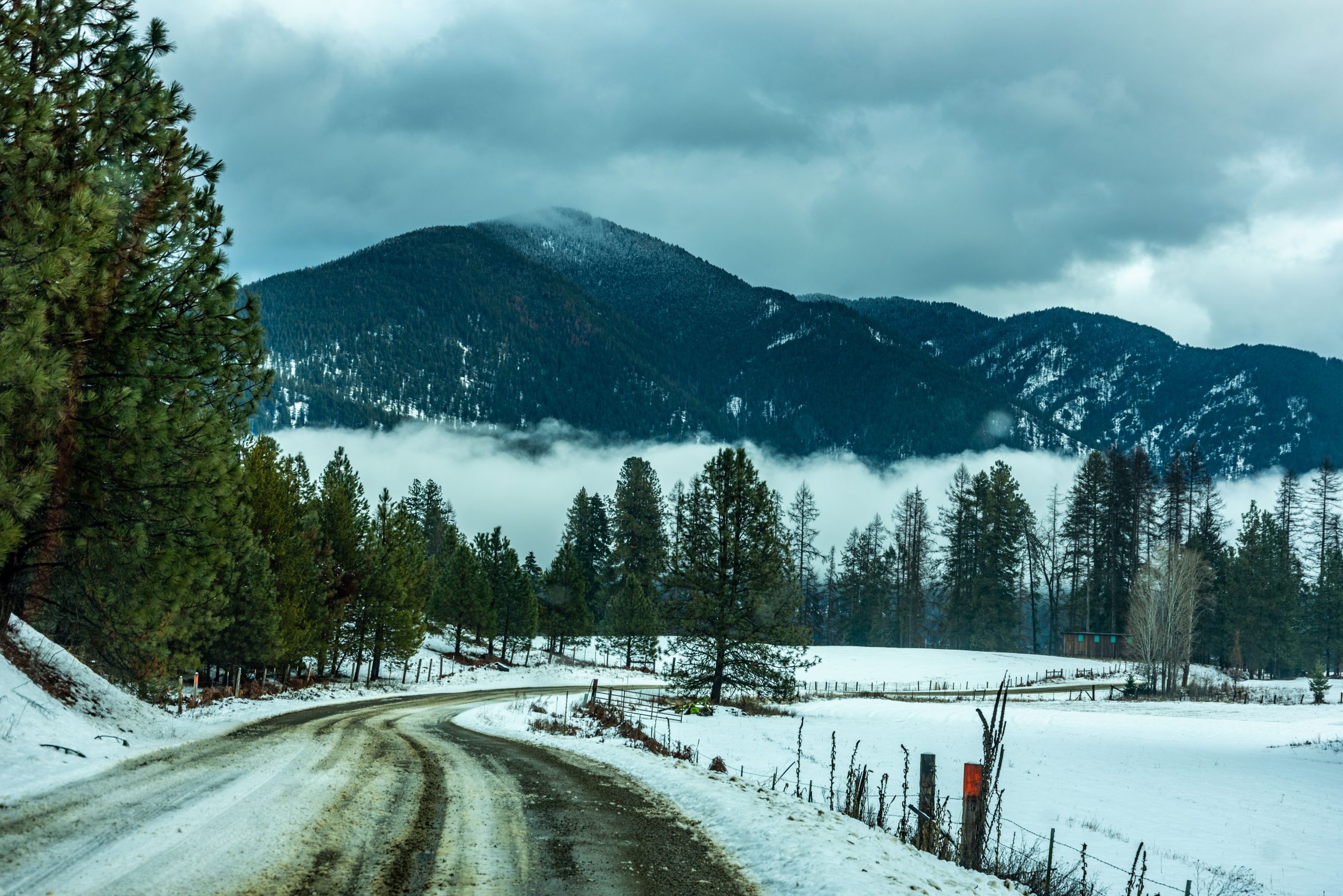 A winter scene in western Montana