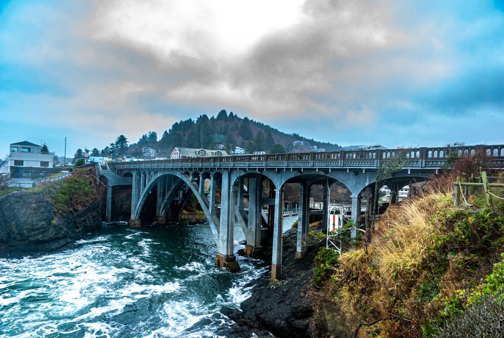 The Depoe Bay Bridge, Oregon Coast.  Link takes you to my RedBubble sales gallery.
