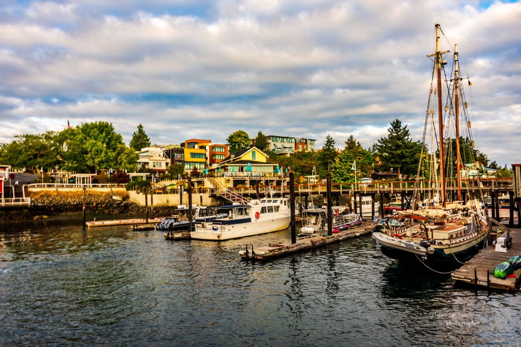 A view of Friday Harbor, Washington, from the Sound