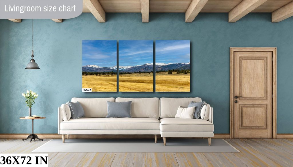 A 3 foot by 6 foot 3 panel version of the Bob Marshall Wilderness photo
