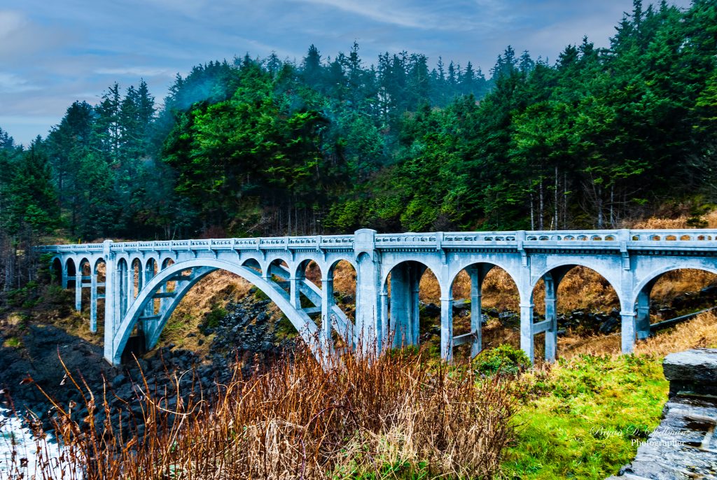 The Ben Jones Bridge spanning Rocky Creek on the Lincoln County, Oregon Coast