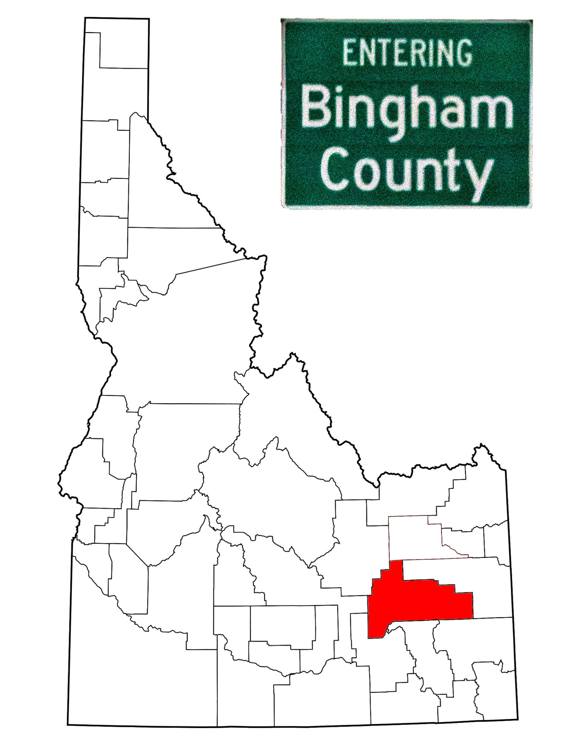 Map of Idaho showing Bingham County
