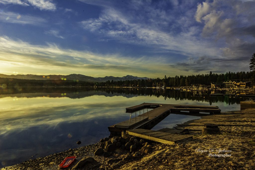 Payette Lake at McCall, Valley County Idaho, before Spring runoff has filled the lake.