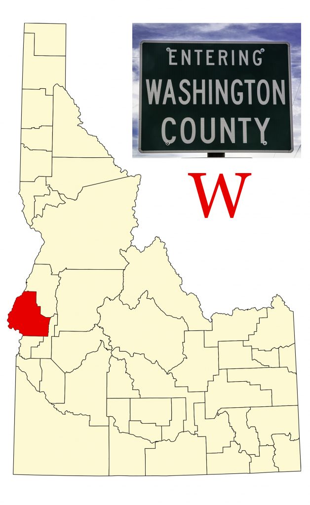 A map of Idaho showing Washington County in red.